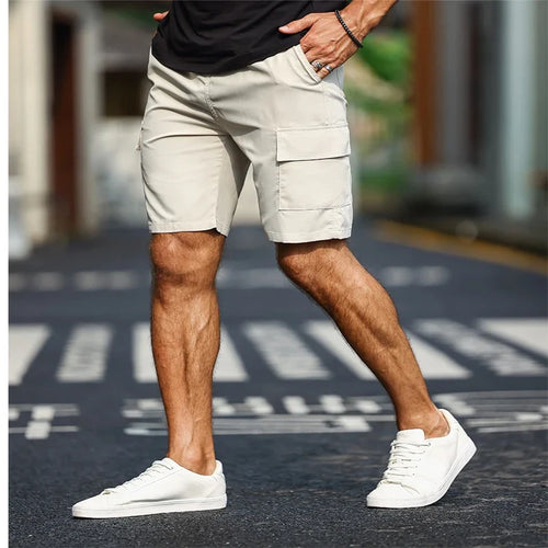 Men's Cargo Shorts with Drawstring and Pockets