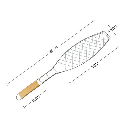 Fish Grilling Basket with Foldable Handle