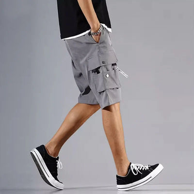 Shorts de trabalho masculinos para esportes e lazer, calções curtos com ajuste solto e cortado, verão 2020