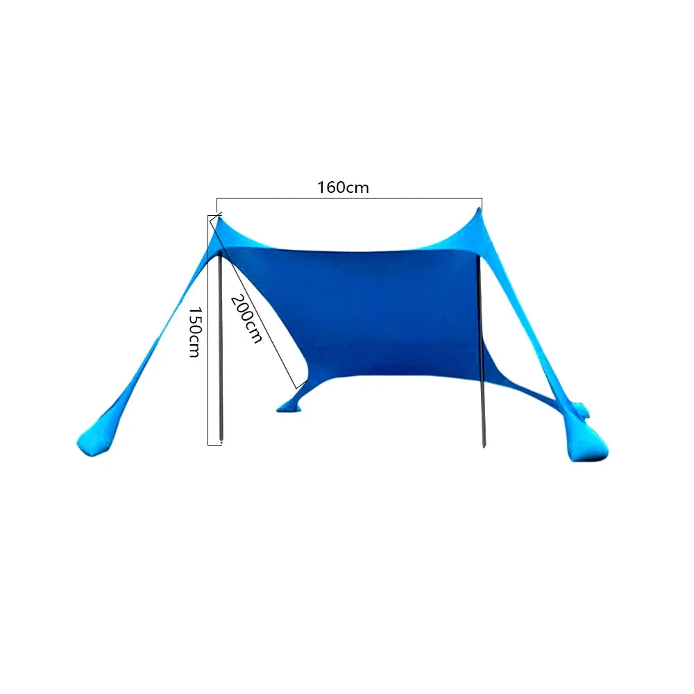 Barraca de praia portátil ao ar livre, abrigo solar, barracas de acampamento, barraca de praia de uma peça, UPF50 +, tenda familiar