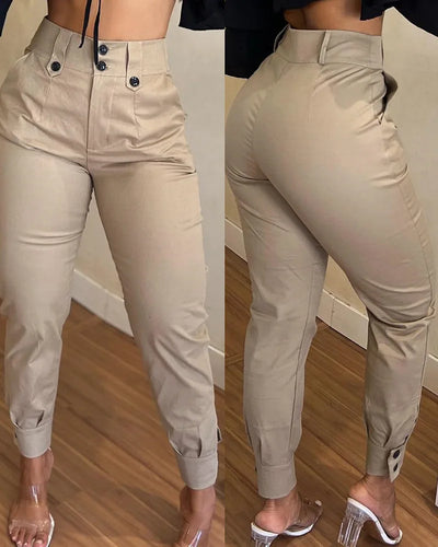2024 nova moda feminina calças elegantes sexy primavera verão novo cáqui casual lápis calças design calças femininas