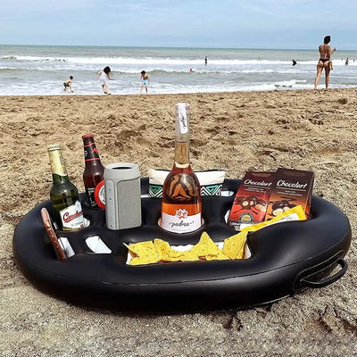 Summer Party Bucket Cup Holder, piscina inflável Float Beer Drink Cooler, bandeja de barra de mesa, acessórios de piscina de praia portátil