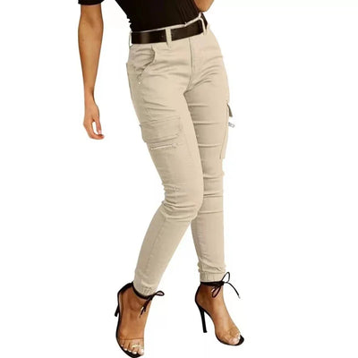 Calças elegantes para mulheres, calças lápis, calças casuais, roupas slim fit, corredores, streetwear, moda outono
