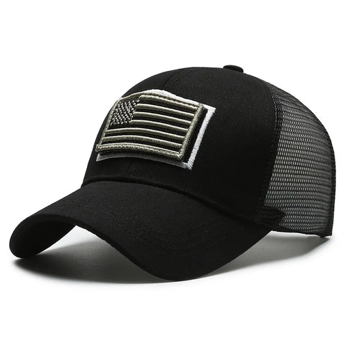Military Cap with American Flag