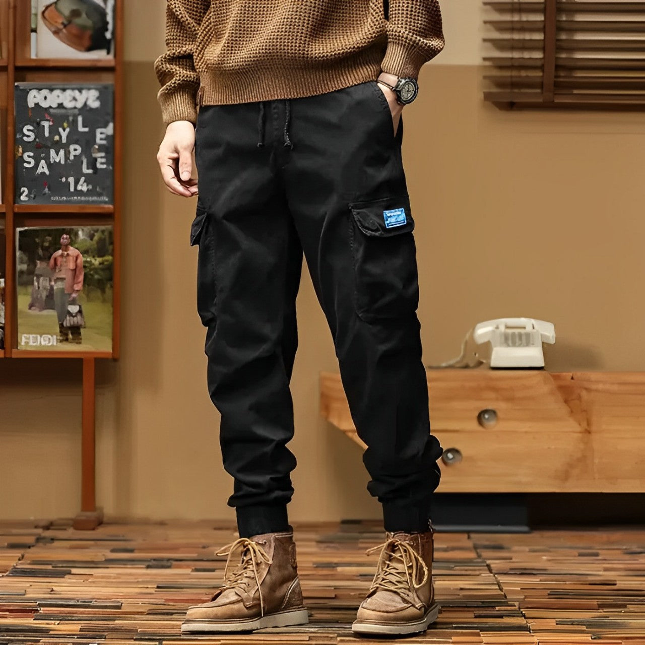 Calça Cargo Casual Retro