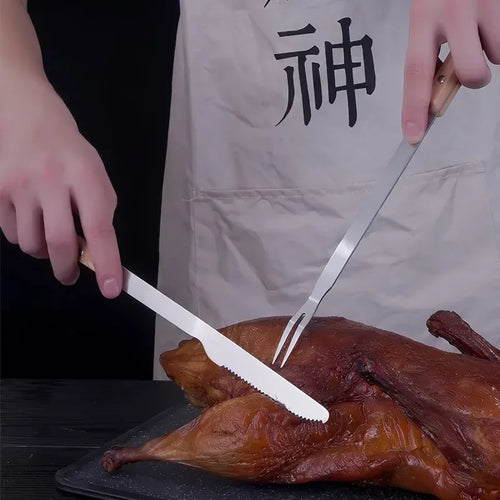 Stainless Steel BBQ Knife and Fork Set