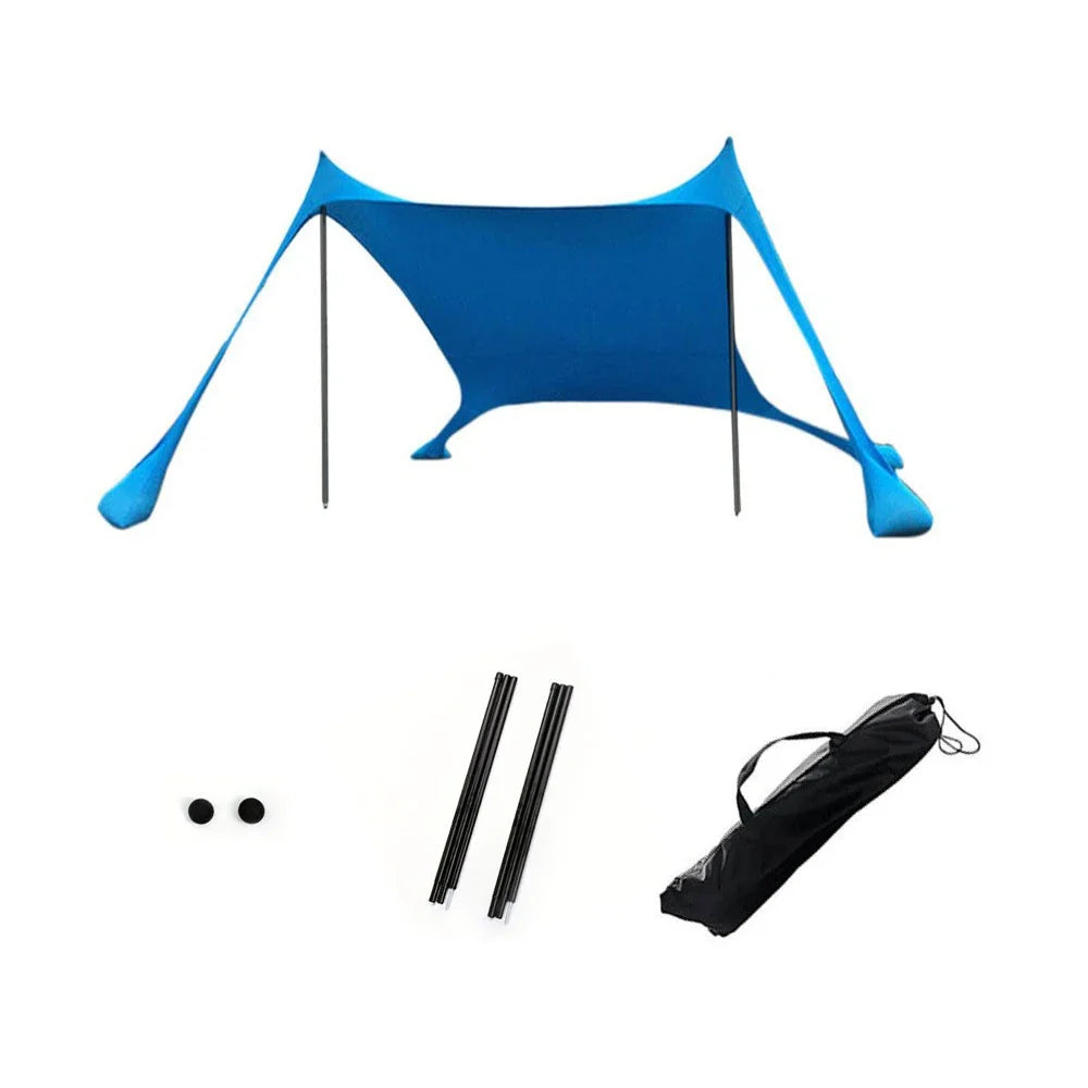 Barraca de praia portátil ao ar livre, abrigo solar, barracas de acampamento, barraca de praia de uma peça, UPF50 +, tenda familiar