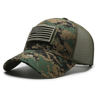 Military Cap with American Flag