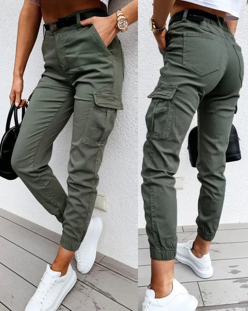 Women's High-Waist Y2K-Style Pants with Pockets