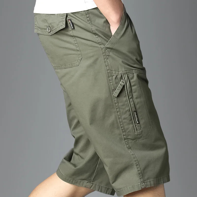 Calção reta de algodão puro masculino, monocromático, solto, de bolso, até o joelho, calça curta com tudo a combinar, casual, moda masculina, verão