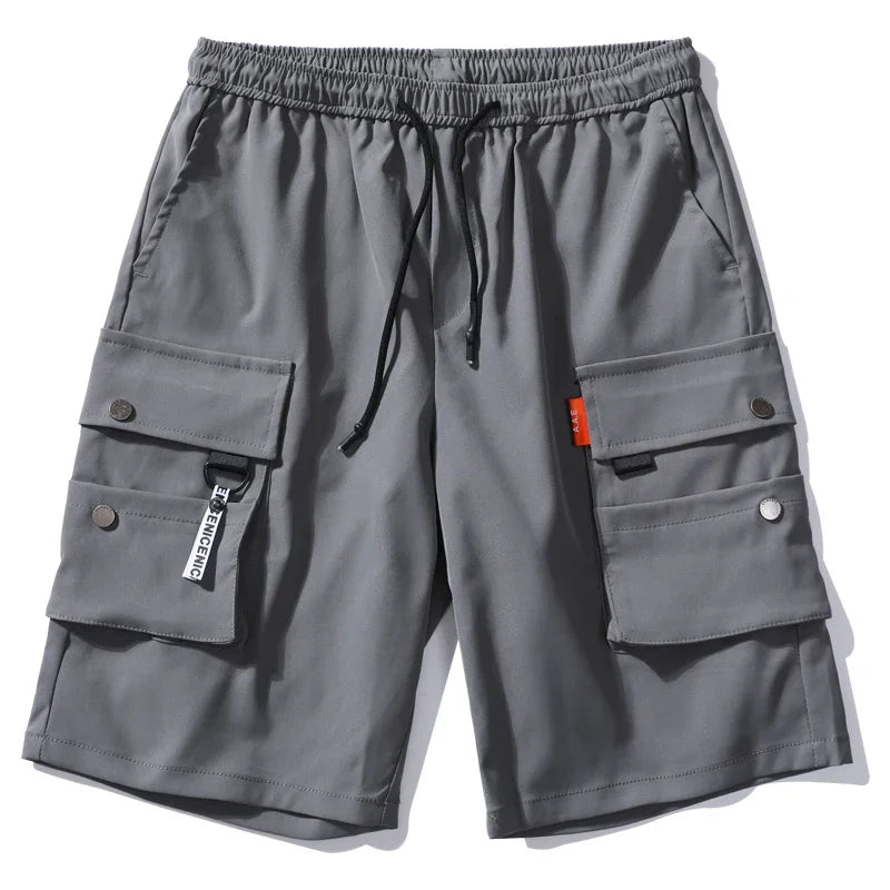 Shorts de trabalho masculinos para esportes e lazer, calções curtos com ajuste solto e cortado, verão 2020