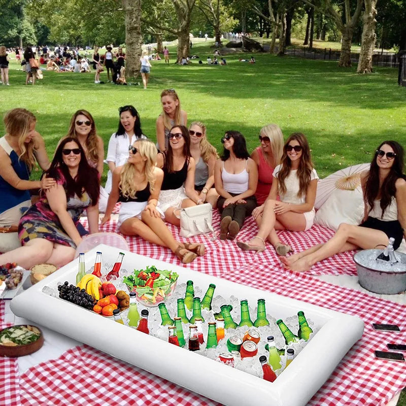 Bar inflável e bandeja de gelo, Recipientes de alimentos e bebidas, Churrasco Piquenique Piscina Party Supplies, Buffet Salad Food and Drinks Bandeja