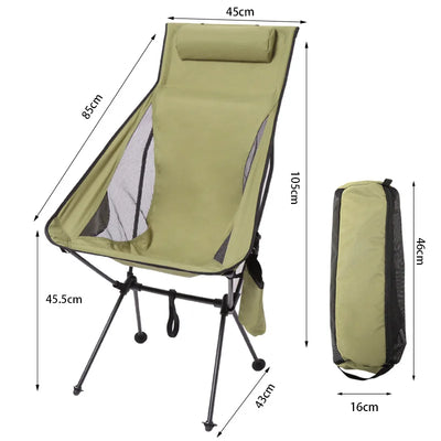 Cadeira de acampamento dobrável portátil, ultra leve, leve, liga de alumínio, lazer, esboço, praia, acampamento, pesca, respirável