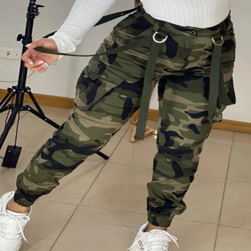 Women's Tactical Cargo Pants with Camouflage Style