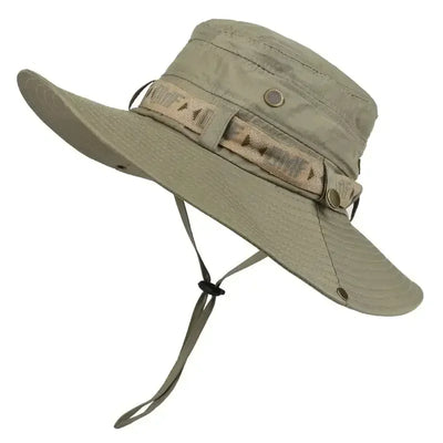 Chapéu de aba larga para homens, proteção UV, chapéu de pescador, boné protetor solar de praia, Panamá, safári, caça, caminhadas, ao ar livre, verão